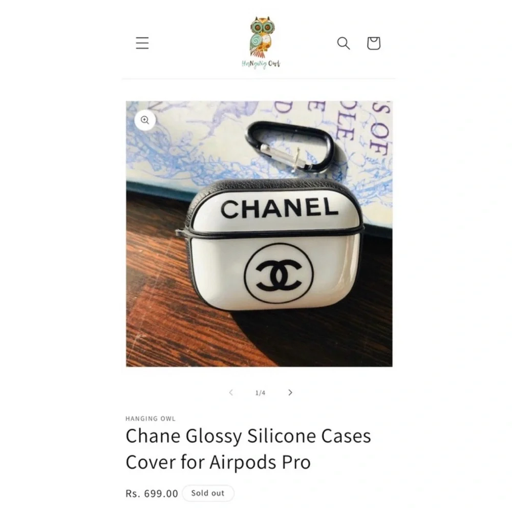 AIRPODS CASE: Handmade Black & White w/Monigram, NWOT